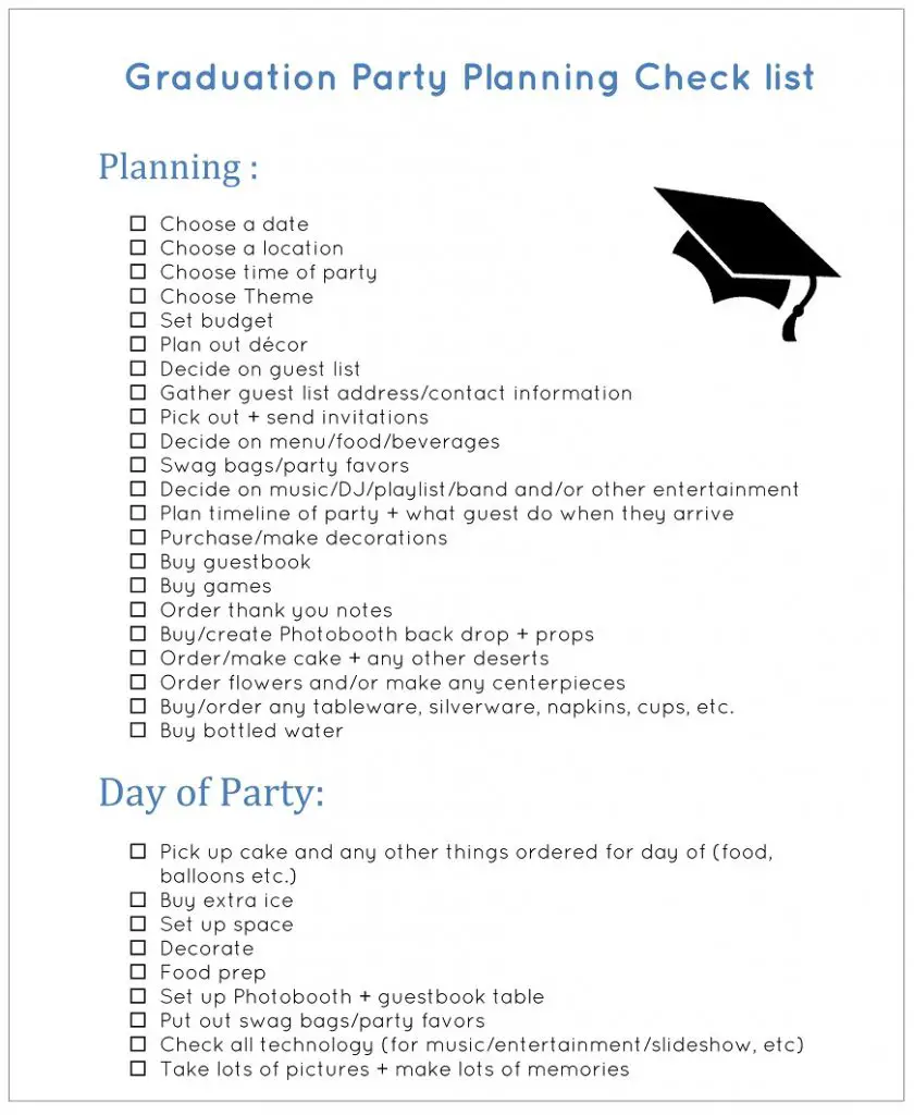 10 Graduation Party Checklists to Help You Prepare | KittyBabyLove.com