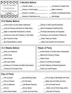 Graduation Party Planning Checklist