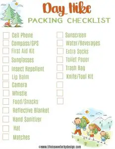 Hiking Checklist Day