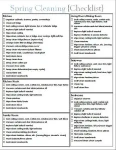 Home Spring Cleaning Checklist