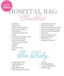 Hospital Diaper Bag Checklist for Baby