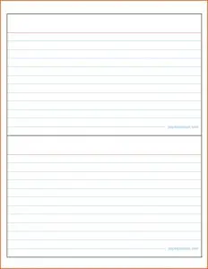 Lined Note Card Template