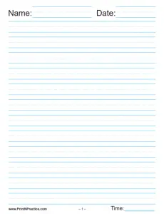 Lined Writing Paper Template