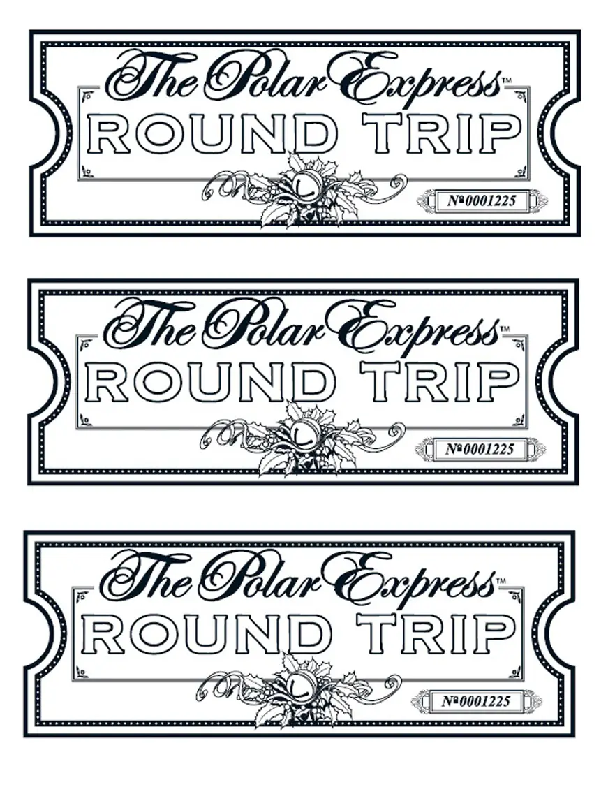 12 Festive Polar Express Ticket Printables