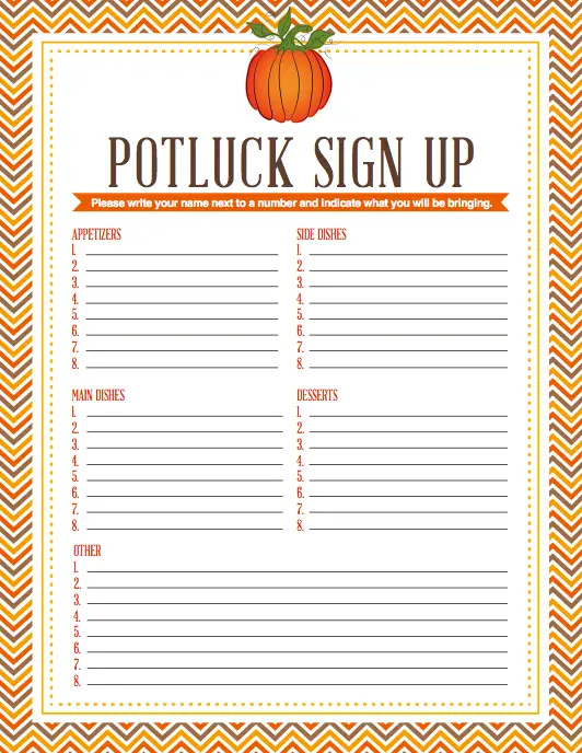 Free Printable Halloween Party Sign Up Sheet