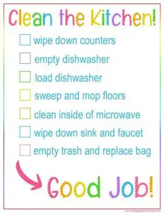 Printable Kitchen Cleaning Checklist