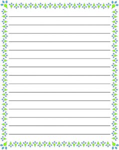 Printable lined paper with border