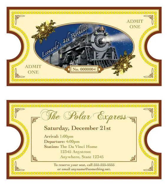 12 Festive Polar Express Ticket Printables