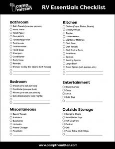 RV Camping Checklist Essentials