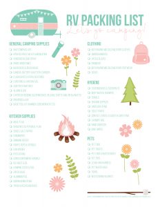 RV Camping Checklist Printable