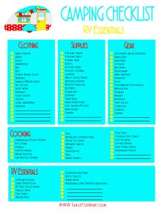 RV Packing Checklist