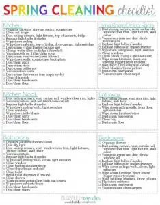 Spring Cleaning Checklist Room by Room