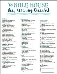 Spring Cleaning House Checklist
