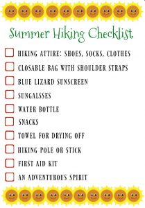 Summer Hiking Checklist