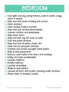 Teenage Bedroom Cleaning Checklist