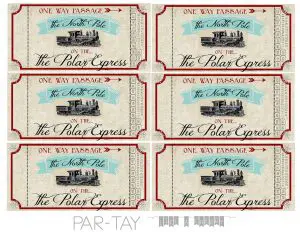 Tickets for the Polar Express Printable