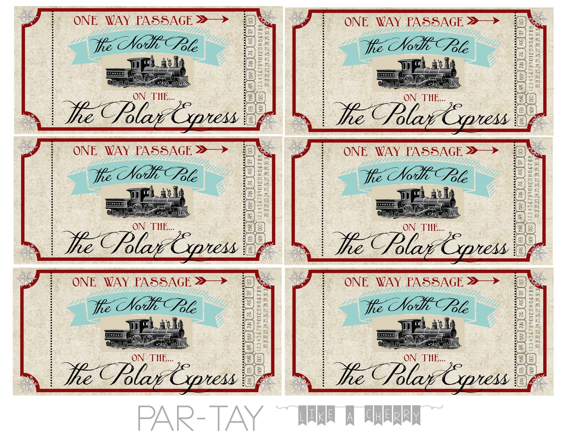 12 Festive Polar Express Ticket Printables Kitty Baby Love