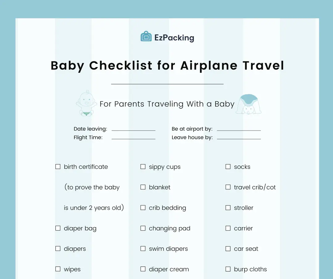 flying with a baby checklist