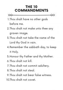 10 Commandments Printable
