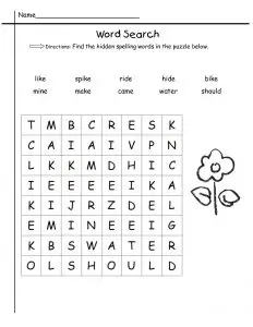 1st Grade Word Search Puzzles Printable