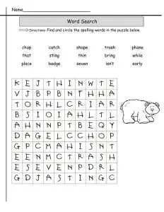 2nd Grade Word Search to Print