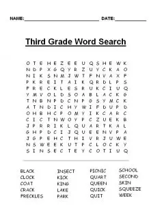 3rd Grade Word Search Games
