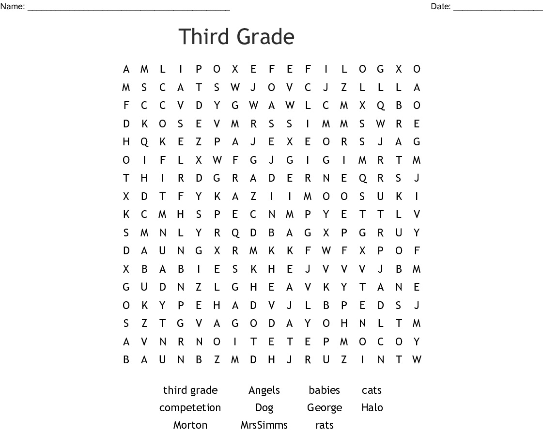 18 3rd Grade Word Searches For You Kitty Baby Love