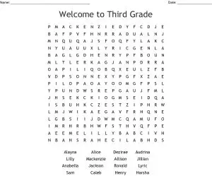 3rd Grade Word Search Puzzles