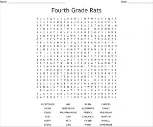 4th Grade Word Search Printables