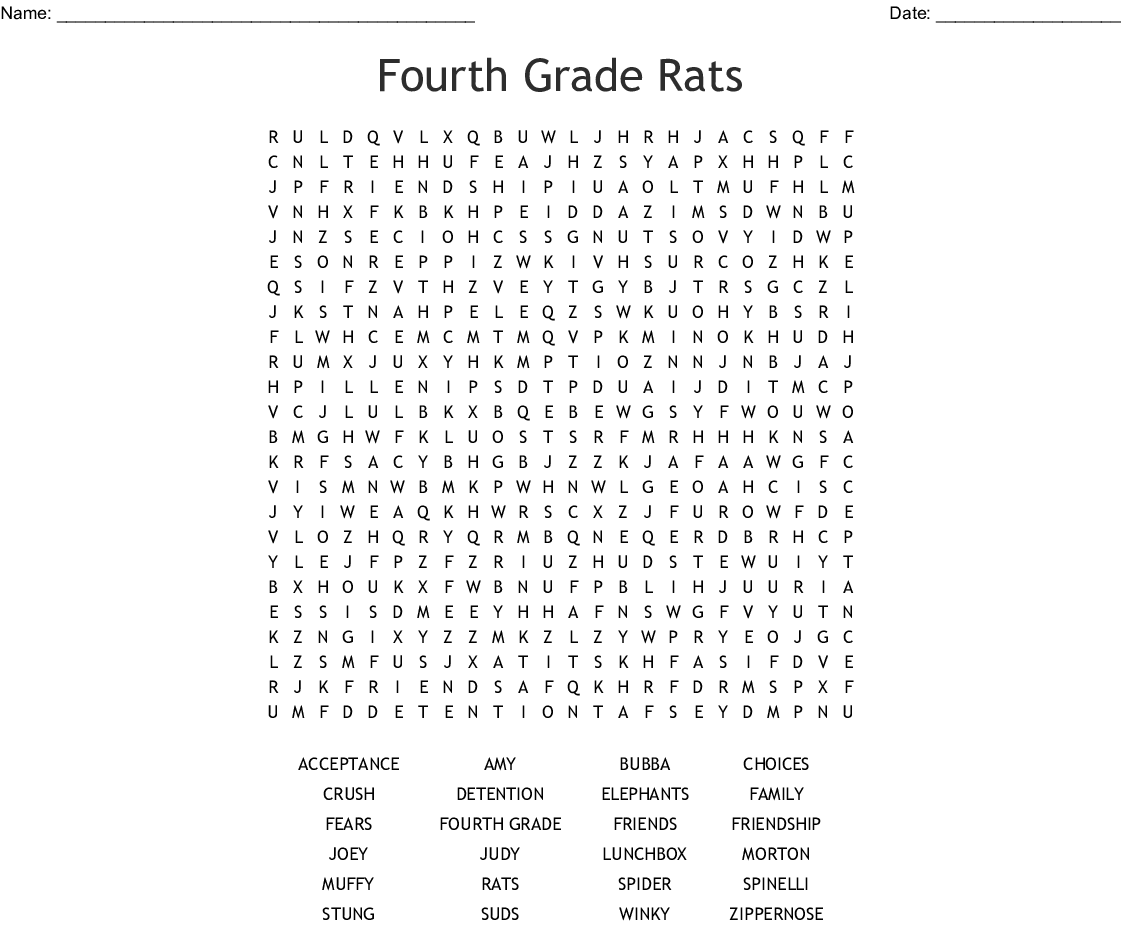 26 Fun Yet Educative 4th Grade Word Searches Kitty Baby Love