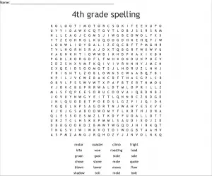 4th grade spelling word search