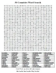 50 States Word Search for Kids