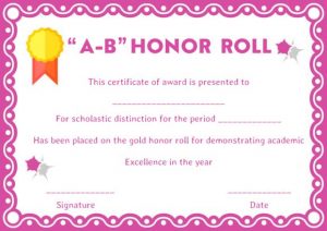 A-B Honor Roll Certificate