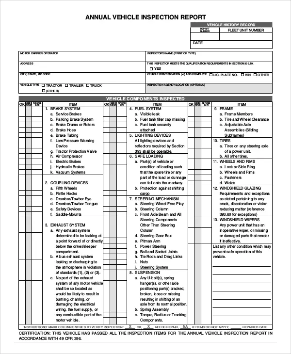 car maintenance checklist pdf vietnamese