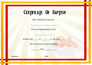 Baby Baptism Certificate