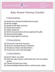 Baby Gender Reveal Party Checklist