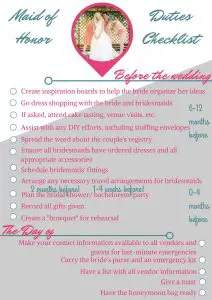 Bachelorette Party Checklist for Maid of Honor