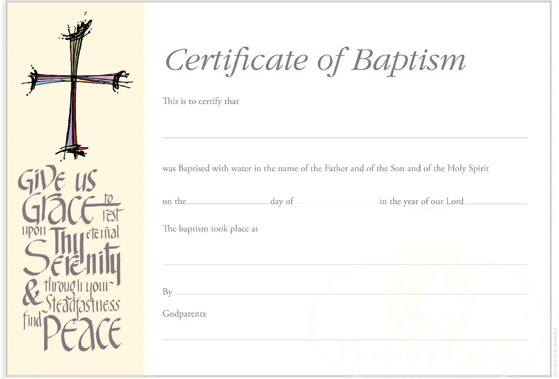 18 Blank Baptism Certificates - Kitty Baby Love