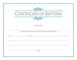 Blank Baptism Certificate