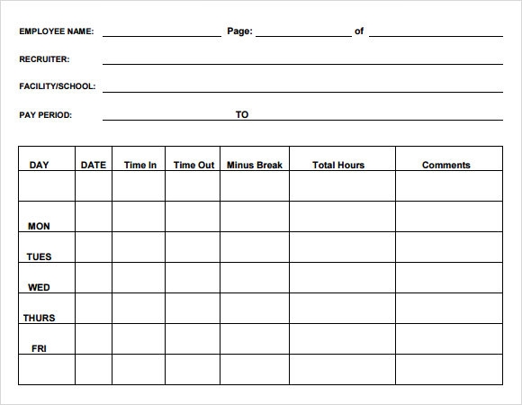 printable daily time sheets template business psd excel word pdf 16