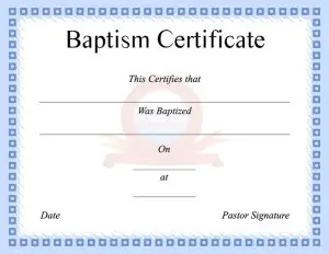 Catholic Baptism Certificate