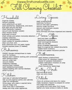 Checklist for Fall Cleaning