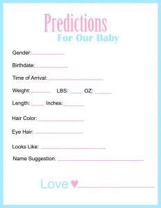 Checklist for Gender Reveal Party