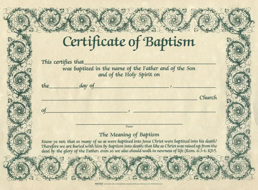 Printable Christening Certificates