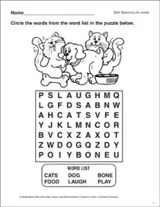 Dog Themed Word Search