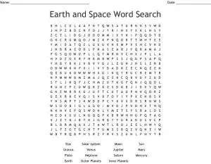 Earth and Space Word Search