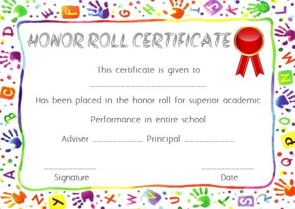 16 Prestigious Honor Roll Certificates - Kitty Baby Love