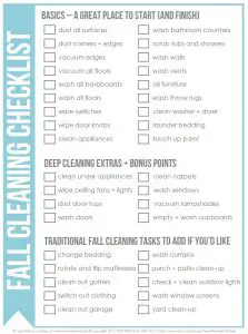 Fall Cleaning Checklist Image