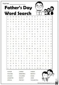 Father's Day Word Search Printable