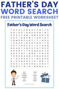 Father's Day Word Search Worksheet
